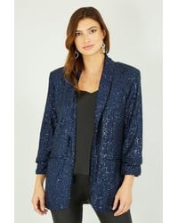 Yumi' - Sequin Blazer With Pockets - Lyst