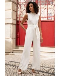 Yumi' - Lace Sleeveless Jumpsuit - Lyst