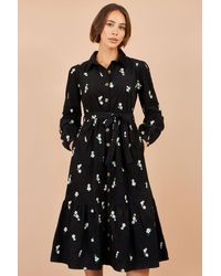 Yumi' - Daisy Embroidered Cord Shirt Dress - Lyst