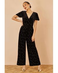 Yumi' - Foil Print Velvet Jumpsuit - Lyst