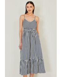 Yumi' - Stripe Midi Sun Dress - Lyst