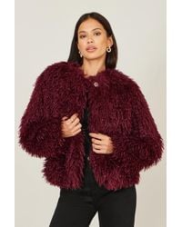 Yumi' - Luxe Fluffy Faux Fur Coat - Lyst