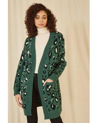 Yumi' - Animal Intarsia Long Cardigan - Lyst