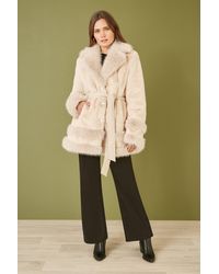 Yumi' - Luxe Faux Fur Swing Coat - Lyst