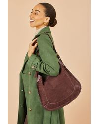 Yumi' - Faux Suede Stitching Detail Bag - Lyst