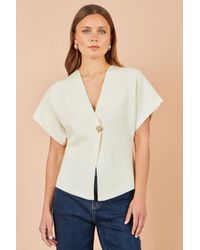 Yumi' - Knitted Viscose Kimono Cardigan With Buttons - Lyst
