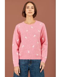Yumi' - Daisy Embroidered Relaxed Jumper - Lyst