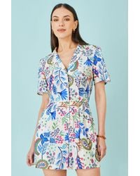 Yumi' - Multicolour Paisley Retro Print Playsuit - Lyst