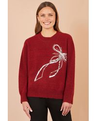 Yumi' - Sequin Bow Relaxed Jumper - Lyst