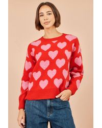 Yumi' - Heart Intarsia Relaxed Jumper - Lyst