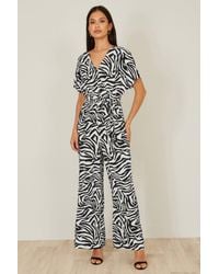 Yumi' - Zebra Print Relaxed Jumpsuit - Lyst