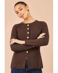 Yumi' - Knitted Fitted Peplum Cardigan - Lyst