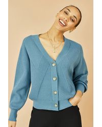 Yumi' - Relaxed Fit Cardigan With Stitch Detail - Lyst