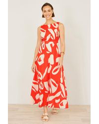Yumi' - Abstract Maxi Dress With Tie Back - Lyst