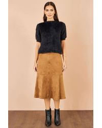 Yumi' - Faux Suede Midi Skirt - Lyst