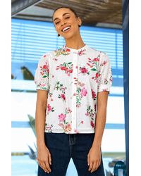 Yumi' - Cotton Broderie Anglaise Floral Shirt - Lyst