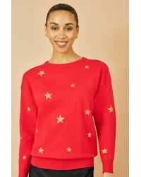 Yumi' - Foil Star Print Relaxed Fit Jumper - Lyst