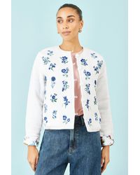 Yumi' - Floral Embroidery Reversible Cotton Jacket - Lyst