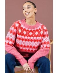 Yumi' - Fairisle Wool Blend Relaxed Jumper - Lyst