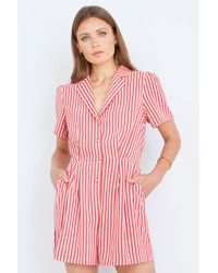 Yumi' - Stripe Retro Playsuit - Lyst