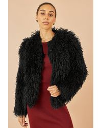 Yumi' - Luxe Fluffy Faux Fur Coat - Lyst