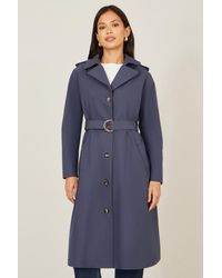 Yumi' - Belted Long Trench Coat With Belt - Lyst