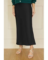 Yumi' - Satin Midi Skirt - Lyst