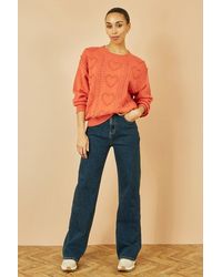Yumi' - Heart Knit Relaxed Jumper - Lyst
