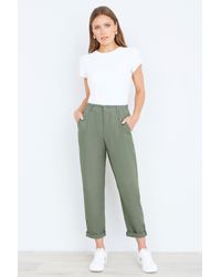 Yumi' - Cotton Canvas Chino Trousers - Lyst