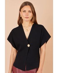 Yumi' - Knitted Viscose Kimono Cardigan With Buttons - Lyst