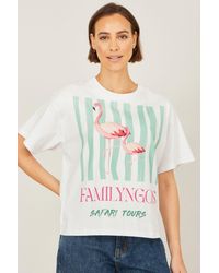 Yumi' - Retro Relaxed Flamingo Cotton T Shirt - Lyst