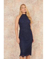 Yumi' - Lace Halter Neck Dress - Lyst