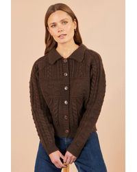 Yumi' - Cable Knit Boxy Jacket - Lyst