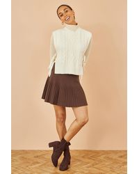 Yumi' - Knitted Pleated Mini Skirt - Lyst