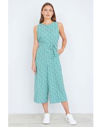 Yumi' - Ditsy Culotte Jumpsuit - Lyst