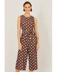Yumi' - Polka Dot Culotte Jumpsuit - Lyst