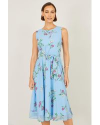 Yumi' - Floral Print Midi Skater Dress - Lyst