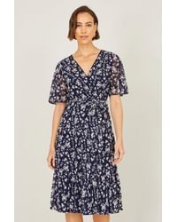 Yumi' - Floral Mesh Wrap Dress - Lyst