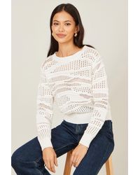 Yumi' - Wave Pointelle Knitted Jumper - Lyst