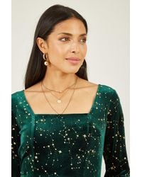 Yumi' - Star Foil Print Long Sleeve Skater Dress - Lyst
