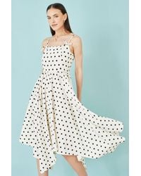 Yumi' - Polka Dot Hankerchief Hem Dress - Lyst