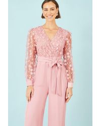 Yumi' - Flower Applique Jumpsuit - Lyst