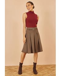 Yumi' - Pleated Midi Skirt With Matching Belt - Lyst