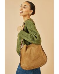 Yumi' - Faux Suede Stitching Detail Bag - Lyst