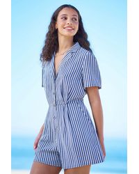 Yumi' - Stripe Retro Playsuit - Lyst
