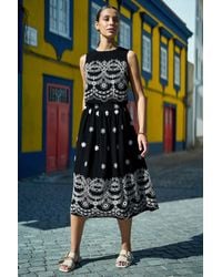 Yumi' - Embroidered Midi Skirt - Lyst