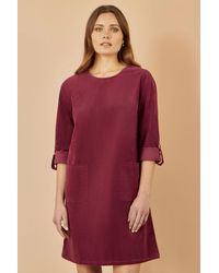 Yumi' - Cord Tunic Dress With 3/4 Sleeves And Pockets - Lyst