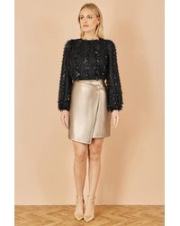 Yumi' - Faux Leather Wrap Mini Skirt - Lyst