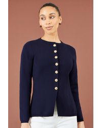 Yumi' - Knitted Fitted Peplum Cardigan - Lyst