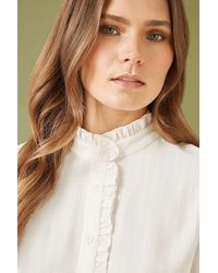 Yumi' - Frill High Neck Shirt - Lyst